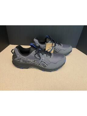 New! Mens Asics GEL-Venture 10 Grey/Black/Blue Trail Running Shoes. Size 11.5.